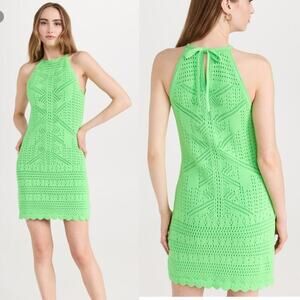 Jonathan Simkhai Bright Green Shireen Engineered Lace Mini Dress NWT XS